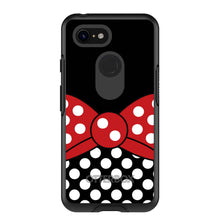 DistinctInk™ OtterBox Symmetry Series Case for Apple iPhone / Samsung Galaxy / Google Pixel - Black White Polka Dot Red Bow Minnie