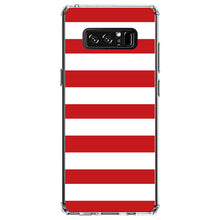 DistinctInk® Clear Shockproof Hybrid Case for Apple iPhone / Samsung Galaxy / Google Pixel - Red & White Bold Horizontal Stripes