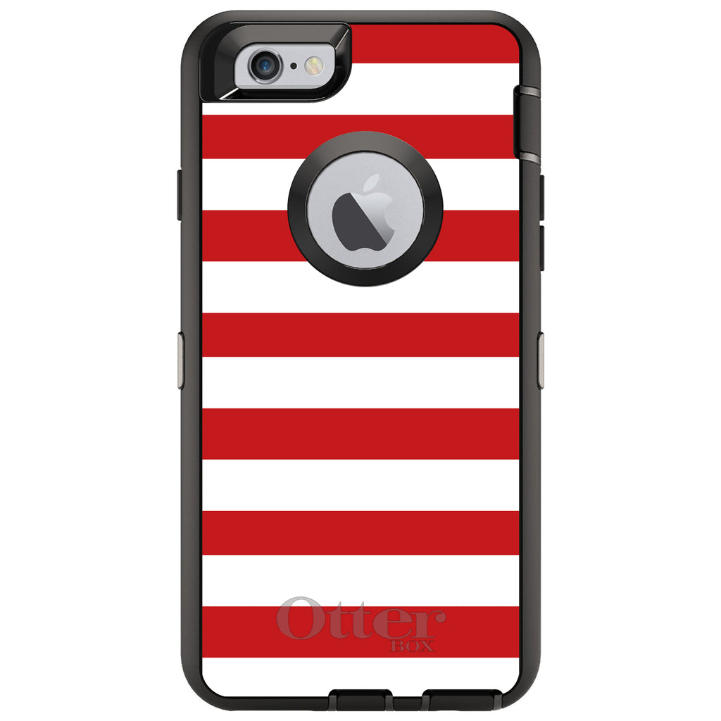 Red & White Bold Stripes OtterBox Defender Case for iPhone & Galaxy, view 4