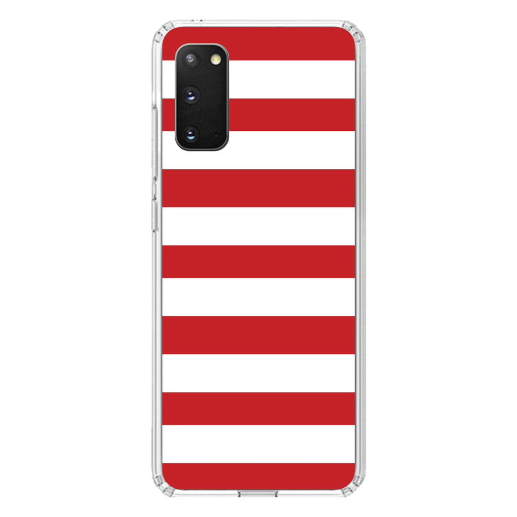 Red & White Bold Horizontal Stripes Clear Shockproof iPhone Case, view 13
