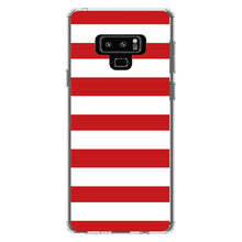 DistinctInk® Clear Shockproof Hybrid Case for Apple iPhone / Samsung Galaxy / Google Pixel - Red & White Bold Horizontal Stripes