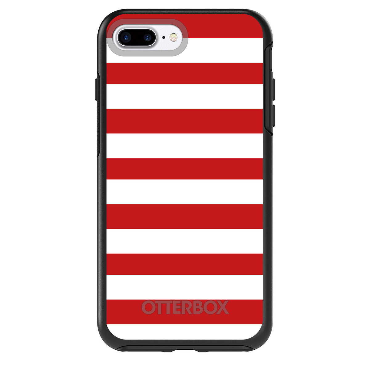 Red & White Bold Stripes OtterBox Symmetry Case for iPhone & Galaxy, view 2