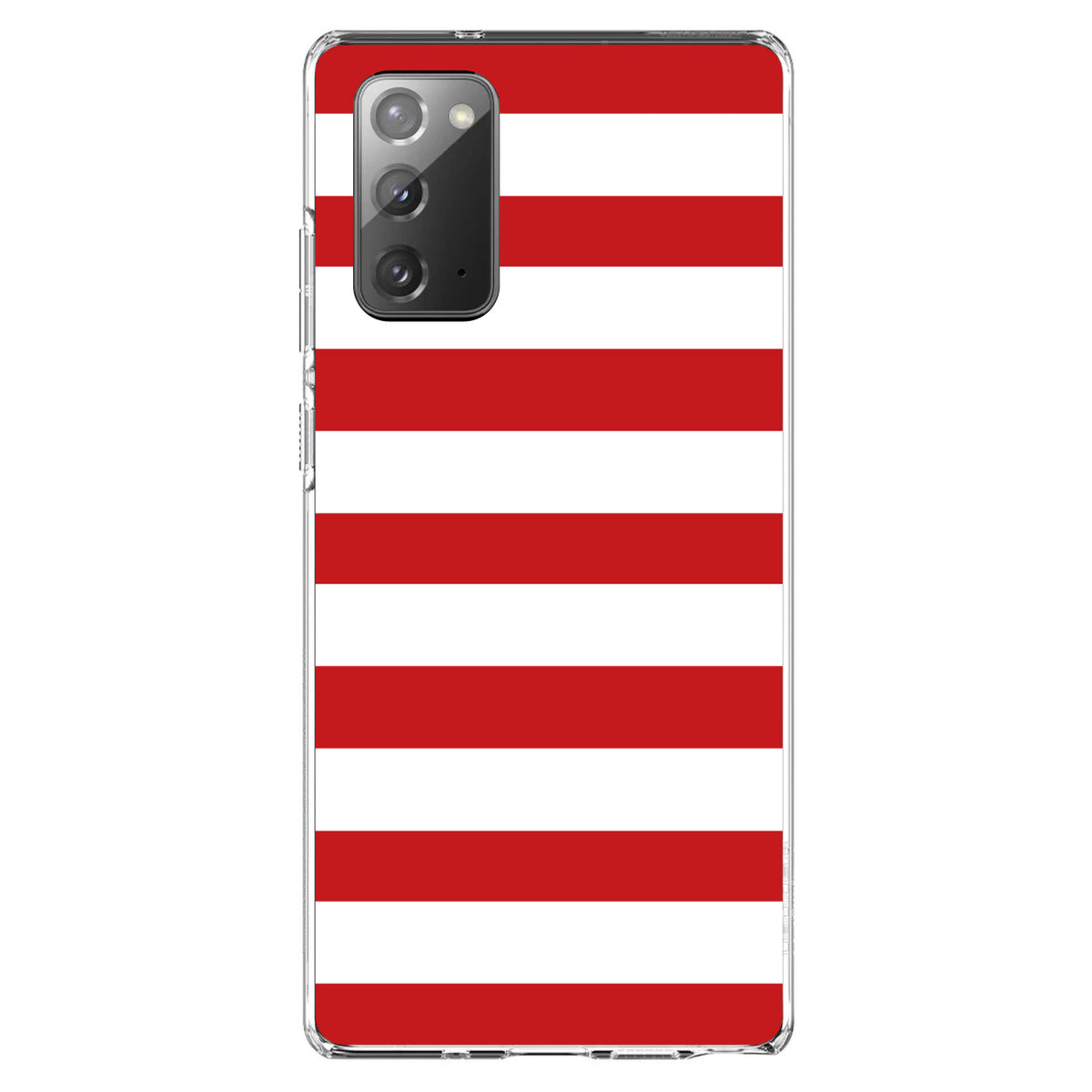 Red & White Bold Horizontal Stripes Clear Shockproof iPhone Case, view 8