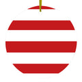 Red & White Bold Horizontal Stripes Ceramic Ornament