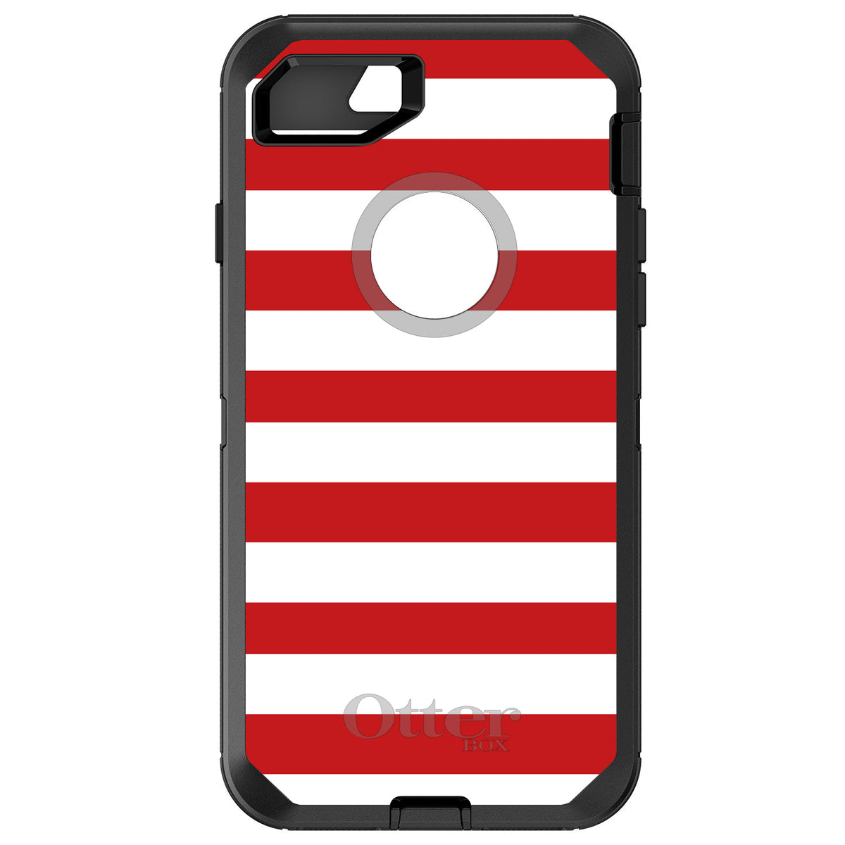 Red & White Bold Stripes OtterBox Defender Case for iPhone & Galaxy