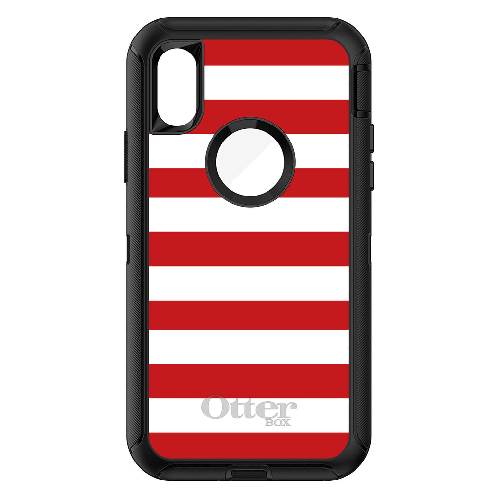 Red & White Bold Stripes OtterBox Defender Case for iPhone & Galaxy, view 3