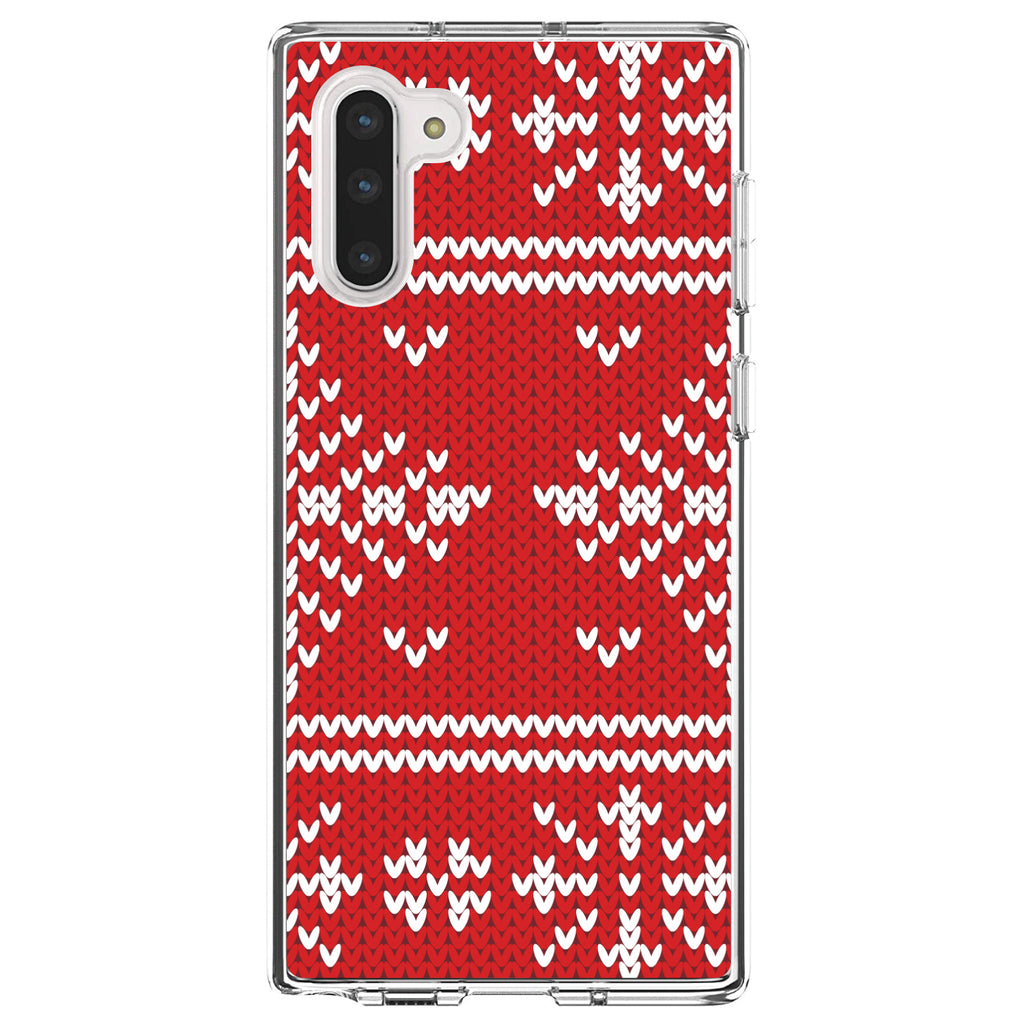 Red White Ugly Christmas Sweater Clear Shockproof iPhone Case, view 9