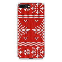 DistinctInk® Clear Shockproof Hybrid Case for Apple iPhone / Samsung Galaxy / Google Pixel - Red White Ugly Christmas Sweater