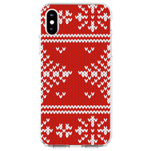 DistinctInk® Clear Shockproof Hybrid Case for Apple iPhone / Samsung Galaxy / Google Pixel - Red White Ugly Christmas Sweater