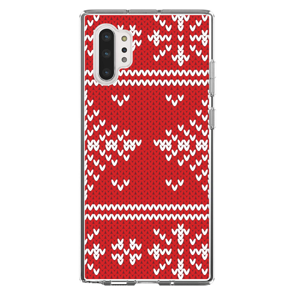 Red White Ugly Christmas Sweater Clear Shockproof iPhone Case, view 10