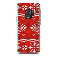 DistinctInk® Clear Shockproof Hybrid Case for Apple iPhone / Samsung Galaxy / Google Pixel - Red White Ugly Christmas Sweater