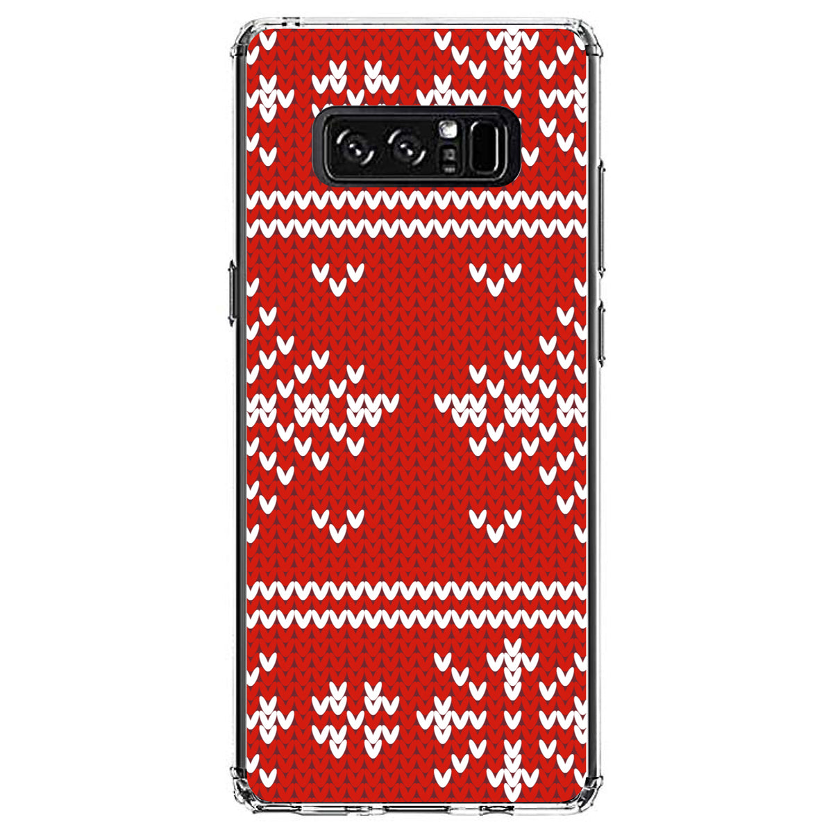 Red White Ugly Christmas Sweater Clear Shockproof iPhone Case, view 12