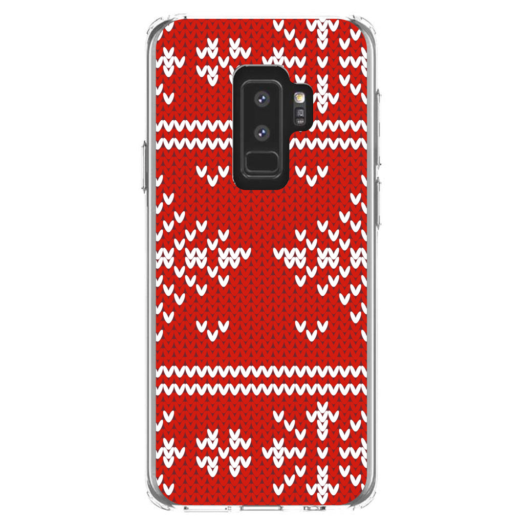 Red White Ugly Christmas Sweater Clear Shockproof iPhone Case, view 20
