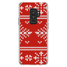 DistinctInk® Clear Shockproof Hybrid Case for Apple iPhone / Samsung Galaxy / Google Pixel - Red White Ugly Christmas Sweater