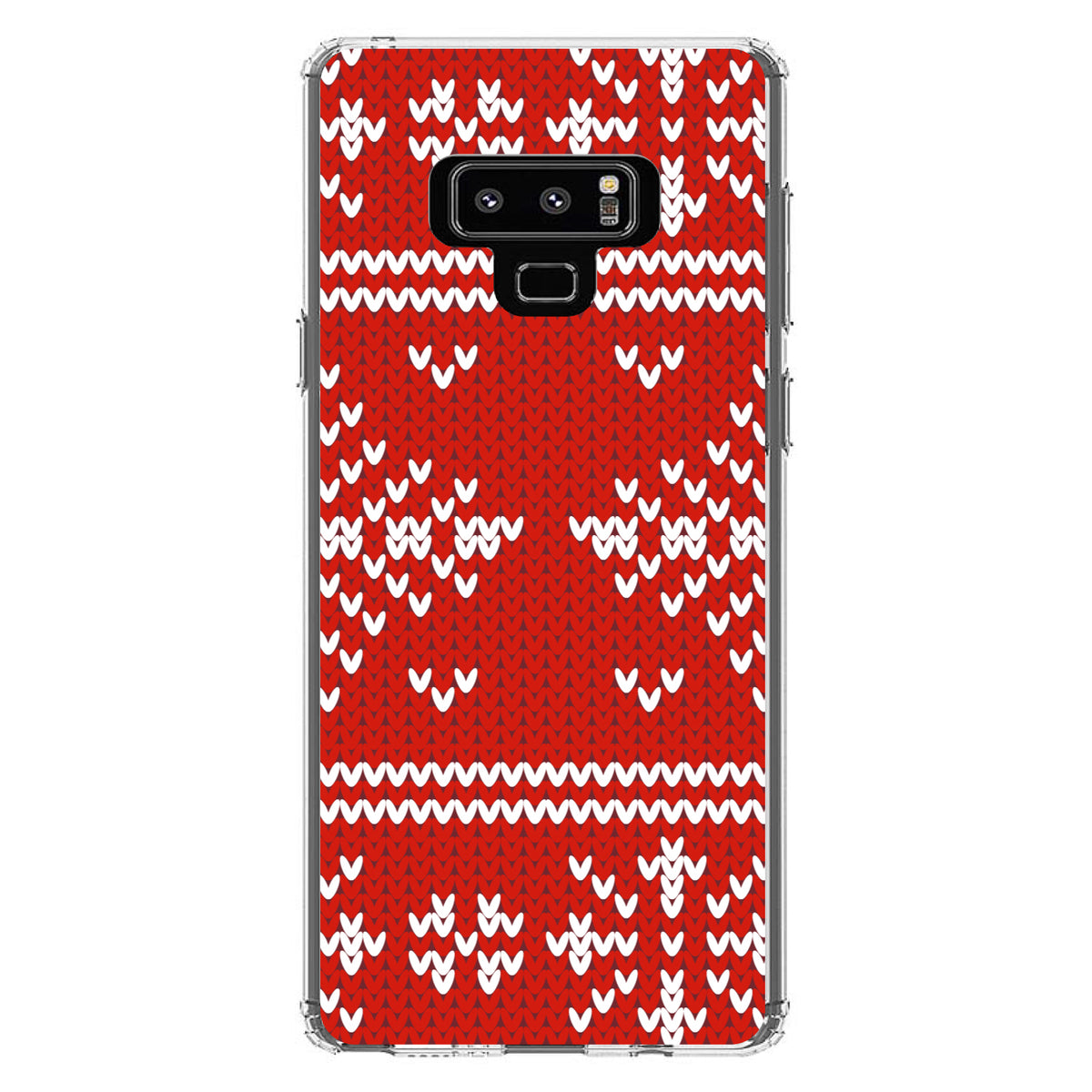 Red White Ugly Christmas Sweater Clear Shockproof iPhone Case, view 11