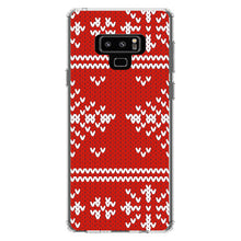 DistinctInk® Clear Shockproof Hybrid Case for Apple iPhone / Samsung Galaxy / Google Pixel - Red White Ugly Christmas Sweater