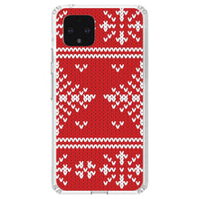 DistinctInk® Clear Shockproof Hybrid Case for Apple iPhone / Samsung Galaxy / Google Pixel - Red White Ugly Christmas Sweater
