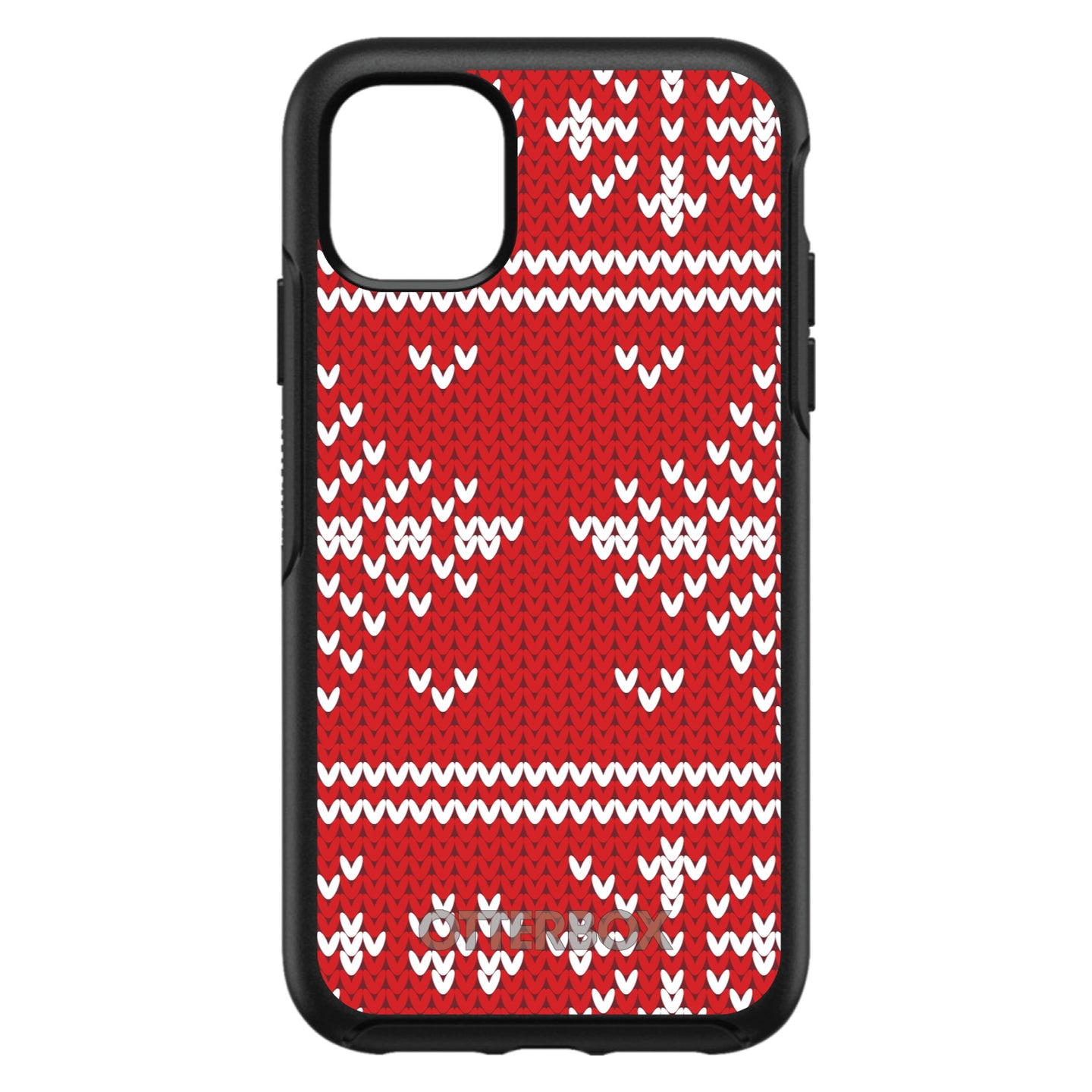 DistinctInk™ OtterBox Symmetry Series Case for Apple iPhone / Samsung Galaxy / Google Pixel - Red White Ugly Christmas Sweater