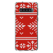 DistinctInk® Clear Shockproof Hybrid Case for Apple iPhone / Samsung Galaxy / Google Pixel - Red White Ugly Christmas Sweater