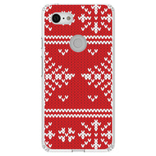 DistinctInk® Clear Shockproof Hybrid Case for Apple iPhone / Samsung Galaxy / Google Pixel - Red White Ugly Christmas Sweater