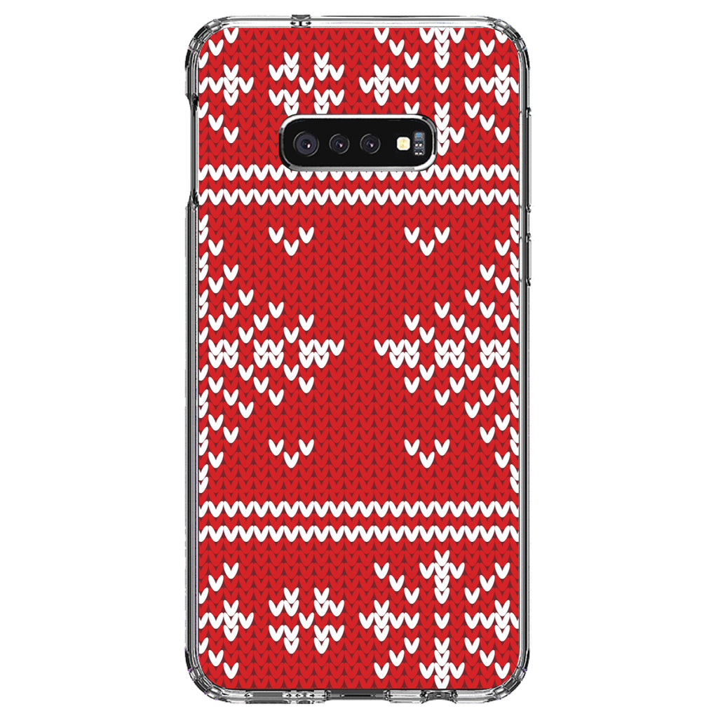 Red White Ugly Christmas Sweater Clear Shockproof iPhone Case, view 18