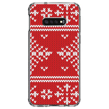 DistinctInk® Clear Shockproof Hybrid Case for Apple iPhone / Samsung Galaxy / Google Pixel - Red White Ugly Christmas Sweater