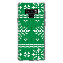 DistinctInk® Clear Shockproof Hybrid Case for Apple iPhone / Samsung Galaxy / Google Pixel - Green White Ugly Christmas Sweater