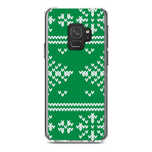 DistinctInk® Clear Shockproof Hybrid Case for Apple iPhone / Samsung Galaxy / Google Pixel - Green White Ugly Christmas Sweater