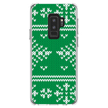 DistinctInk® Clear Shockproof Hybrid Case for Apple iPhone / Samsung Galaxy / Google Pixel - Green White Ugly Christmas Sweater