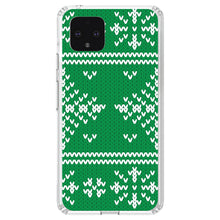 DistinctInk® Clear Shockproof Hybrid Case for Apple iPhone / Samsung Galaxy / Google Pixel - Green White Ugly Christmas Sweater