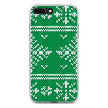 DistinctInk® Clear Shockproof Hybrid Case for Apple iPhone / Samsung Galaxy / Google Pixel - Green White Ugly Christmas Sweater