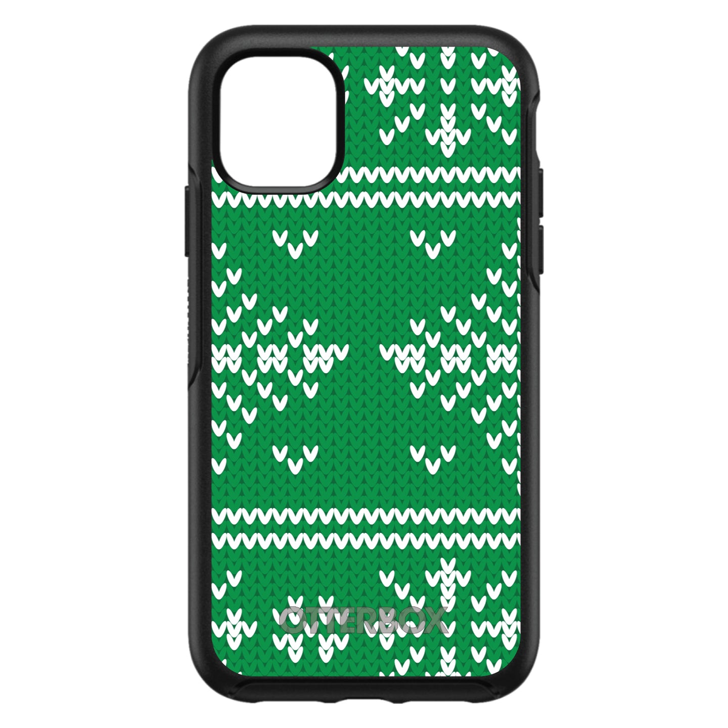 DistinctInk™ OtterBox Symmetry Series Case for Apple iPhone / Samsung Galaxy / Google Pixel - Green White Ugly Christmas Sweater