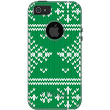 DistinctInk OtterBox Commuter Series Case for Apple iPhone or Samsung Galaxy - Green White Ugly Christmas Sweater