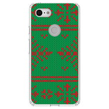 DistinctInk® Clear Shockproof Hybrid Case for Apple iPhone / Samsung Galaxy / Google Pixel - Green Red Ugly Christmas Sweater