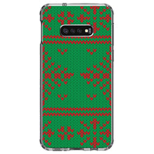 DistinctInk® Clear Shockproof Hybrid Case for Apple iPhone / Samsung Galaxy / Google Pixel - Green Red Ugly Christmas Sweater