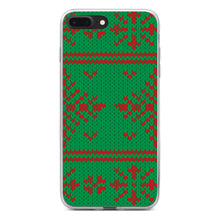 DistinctInk® Clear Shockproof Hybrid Case for Apple iPhone / Samsung Galaxy / Google Pixel - Green Red Ugly Christmas Sweater