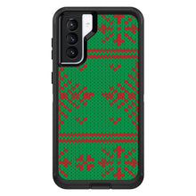 DistinctInk™ OtterBox Defender Series Case for Apple iPhone / Samsung Galaxy / Google Pixel - Green Red Ugly Christmas Sweater