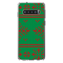 DistinctInk® Clear Shockproof Hybrid Case for Apple iPhone / Samsung Galaxy / Google Pixel - Green Red Ugly Christmas Sweater