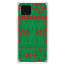 DistinctInk® Clear Shockproof Hybrid Case for Apple iPhone / Samsung Galaxy / Google Pixel - Green Red Ugly Christmas Sweater