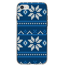 DistinctInk® Clear Shockproof Hybrid Case for Apple iPhone / Samsung Galaxy / Google Pixel - Blue White Ugly Hannukah Sweater