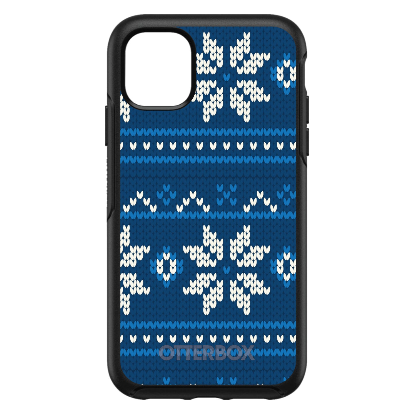 DistinctInk™ OtterBox Symmetry Series Case for Apple iPhone / Samsung Galaxy / Google Pixel - Blue White Ugly Hannukah Sweater