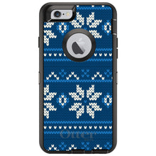 DistinctInk™ OtterBox Defender Series Case for Apple iPhone / Samsung Galaxy / Google Pixel - Blue White Ugly Hannukah Sweater