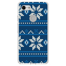 DistinctInk® Clear Shockproof Hybrid Case for Apple iPhone / Samsung Galaxy / Google Pixel - Blue White Ugly Hannukah Sweater