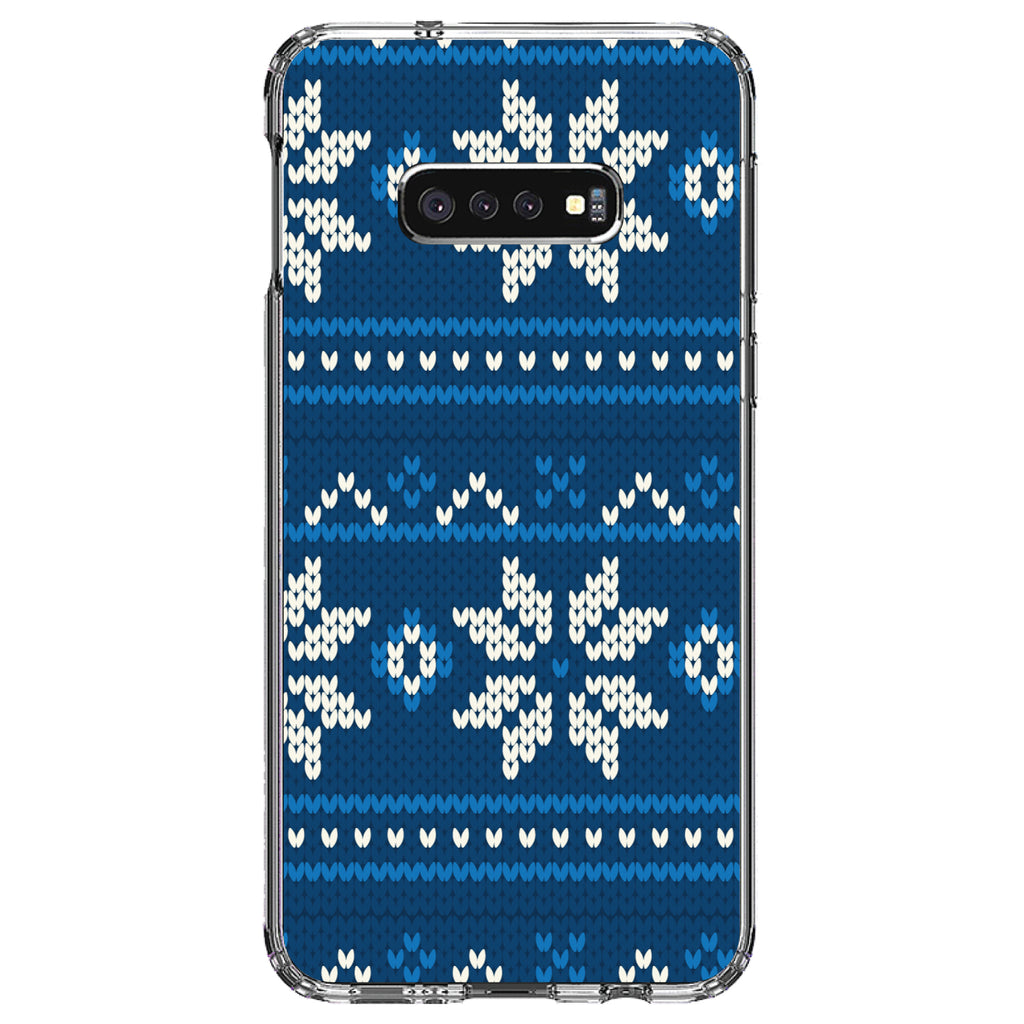 Blue White Ugly Hanukkah Sweater Clear Shockproof iPhone Case, view 18