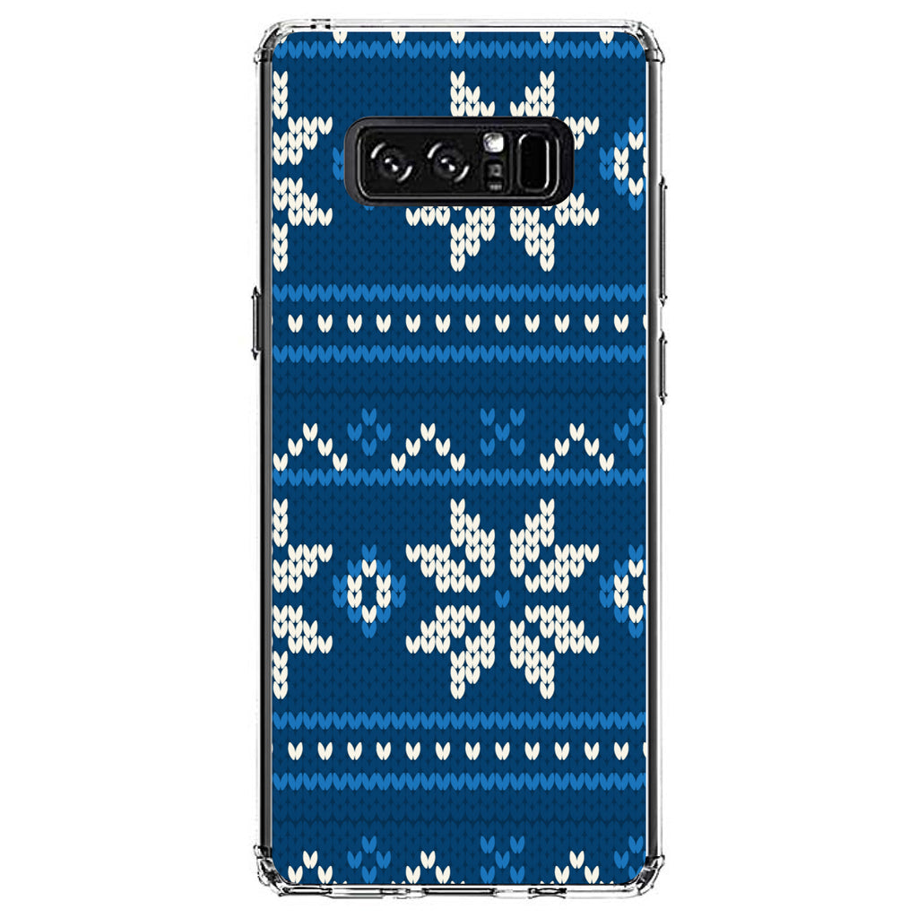 Blue White Ugly Hanukkah Sweater Clear Shockproof iPhone Case, view 12
