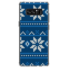 DistinctInk® Clear Shockproof Hybrid Case for Apple iPhone / Samsung Galaxy / Google Pixel - Blue White Ugly Hannukah Sweater