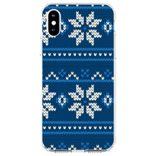 DistinctInk® Clear Shockproof Hybrid Case for Apple iPhone / Samsung Galaxy / Google Pixel - Blue White Ugly Hannukah Sweater