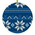 Blue White Ugly Hannukah Sweater Ceramic Ornament