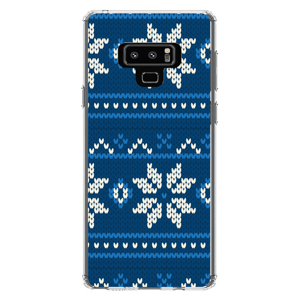 Blue White Ugly Hanukkah Sweater Clear Shockproof iPhone Case, view 11
