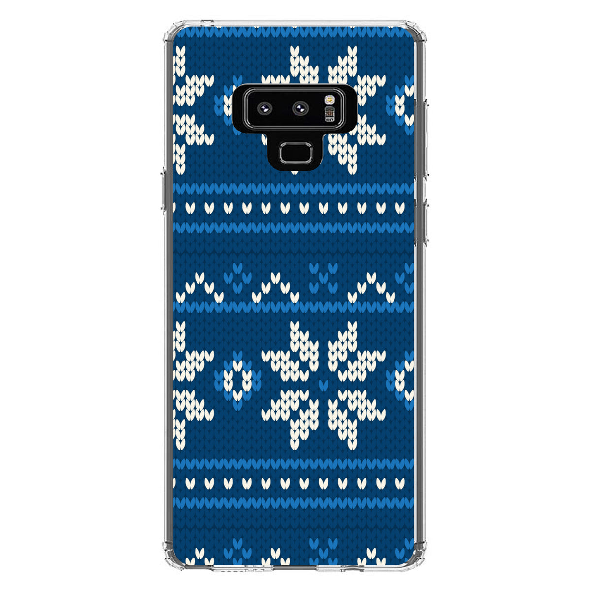 Blue White Ugly Hanukkah Sweater Clear Shockproof iPhone Case, view 11
